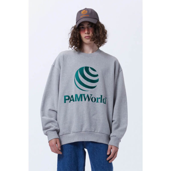 P.A.M. (Perks & Mini) P. World Crewneck Sweat - Grey Marle