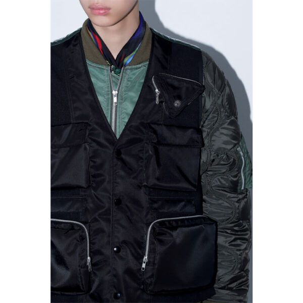 Coating Taffeta Vest - Black