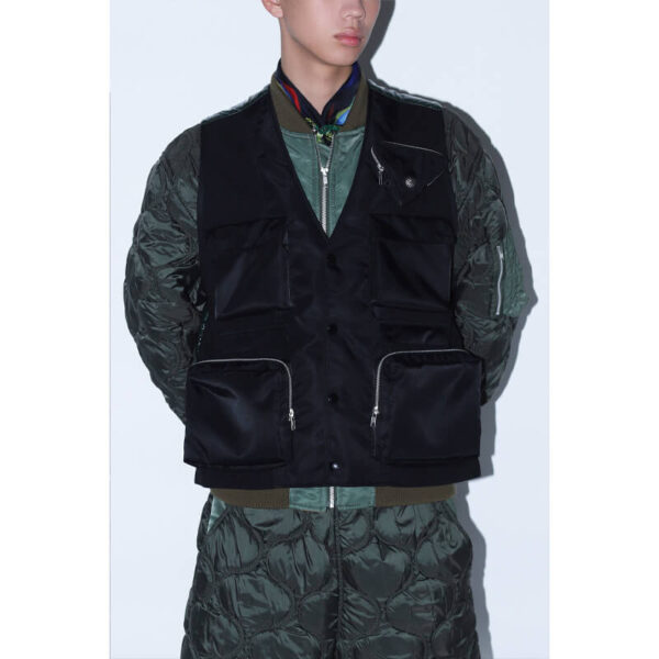 Coating Taffeta Vest - Black