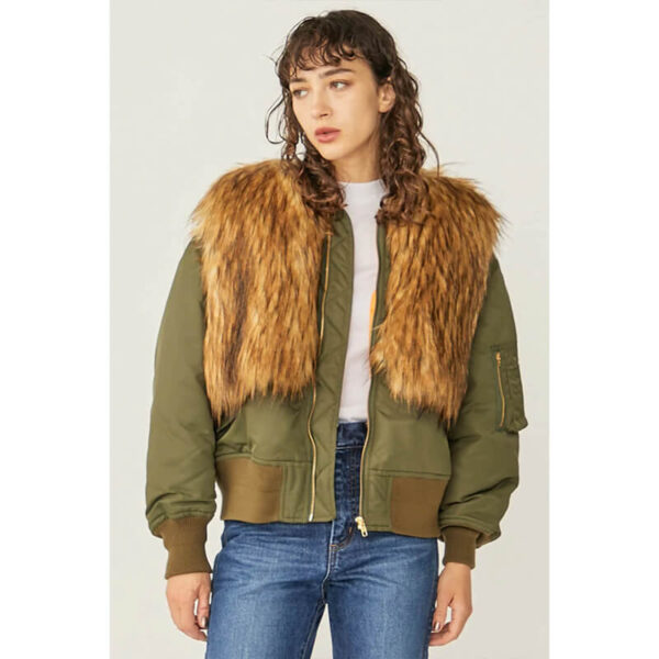 TOGA Fur Zip Blouson Khaki2