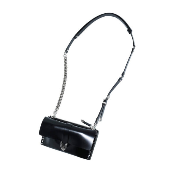 Leather Chain Bag - Black