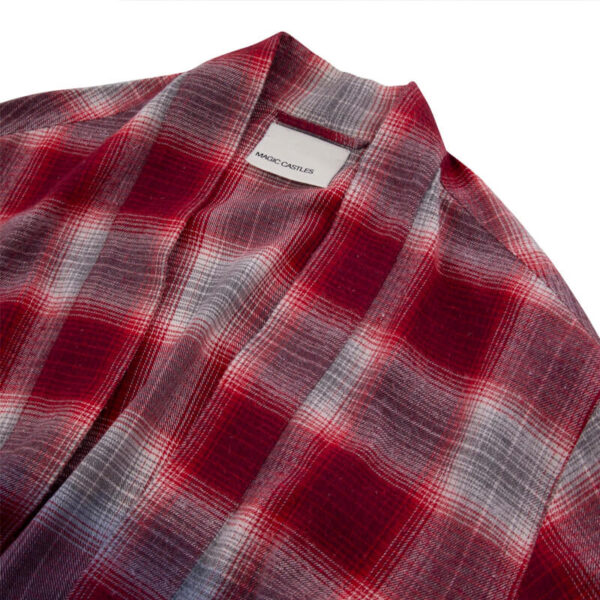 MAGIC CASTLES Wyatt Shawl Collar Shirt - Red Check