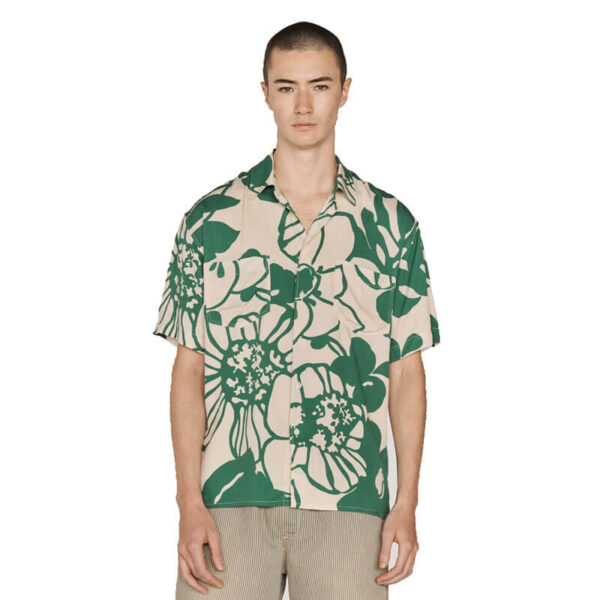 YMC Mitchum Shirt - Ecru / Green