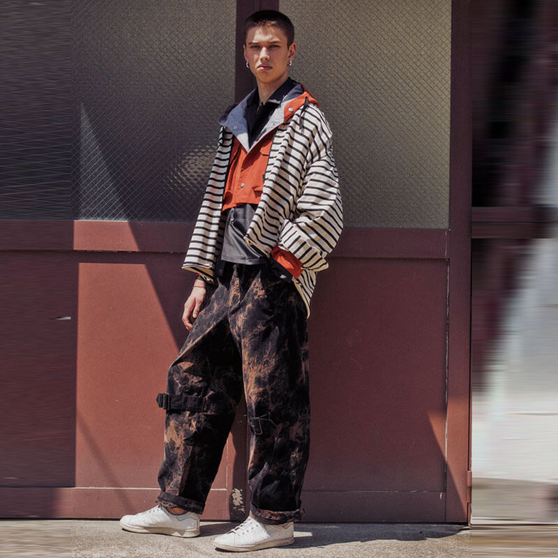 たぬき 希少 AÏE | THEROOM PTB Black Printed Discharge - Pant パンツ