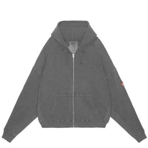 CAV-EMPT-OVERDYE-WIDE-RIB-CUT-ZIP-HOODY-Charcoal