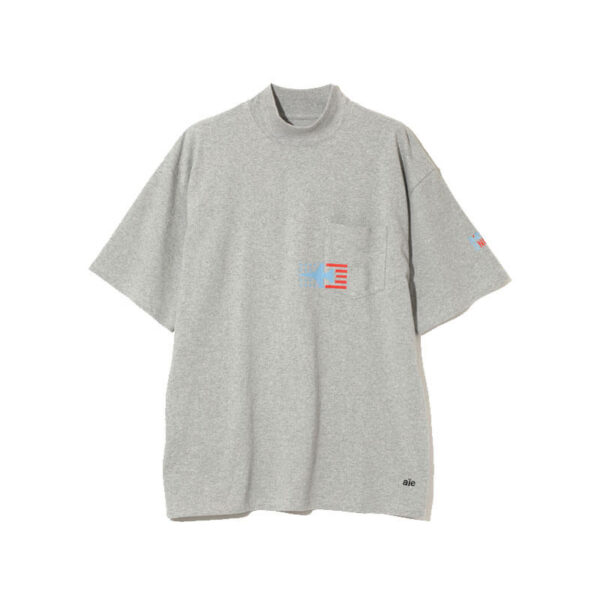 AïE Printed Mock Neck Tee - Grey