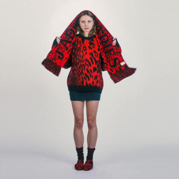ARIES J'Adoro Aries Leopard Scarf - Red