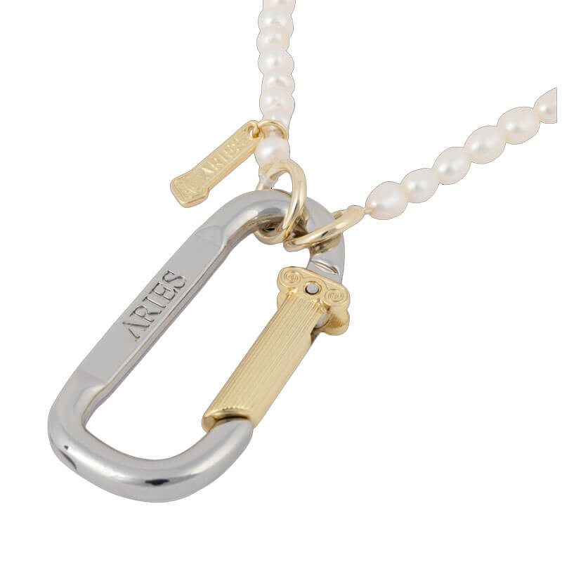 ARIES Mini Carabiner Pearl Necklace