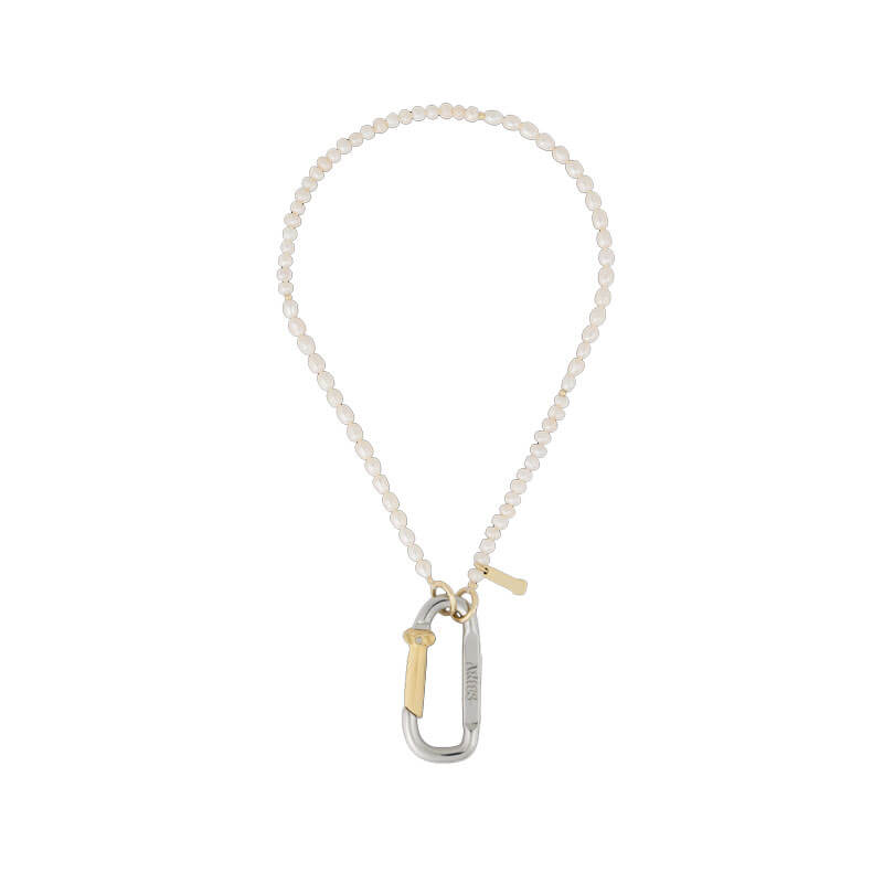 ARIES Mini Carabiner Pearl Necklace