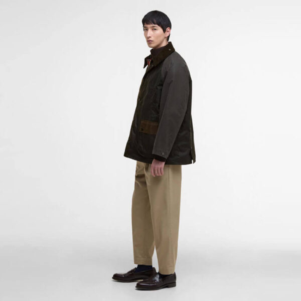 Patchwork OS Bedale Wax Jacket - Sage Multi