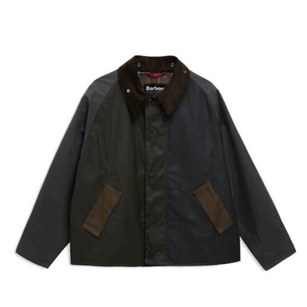 Patchwork Transport Wax Jacket - Sage Multi