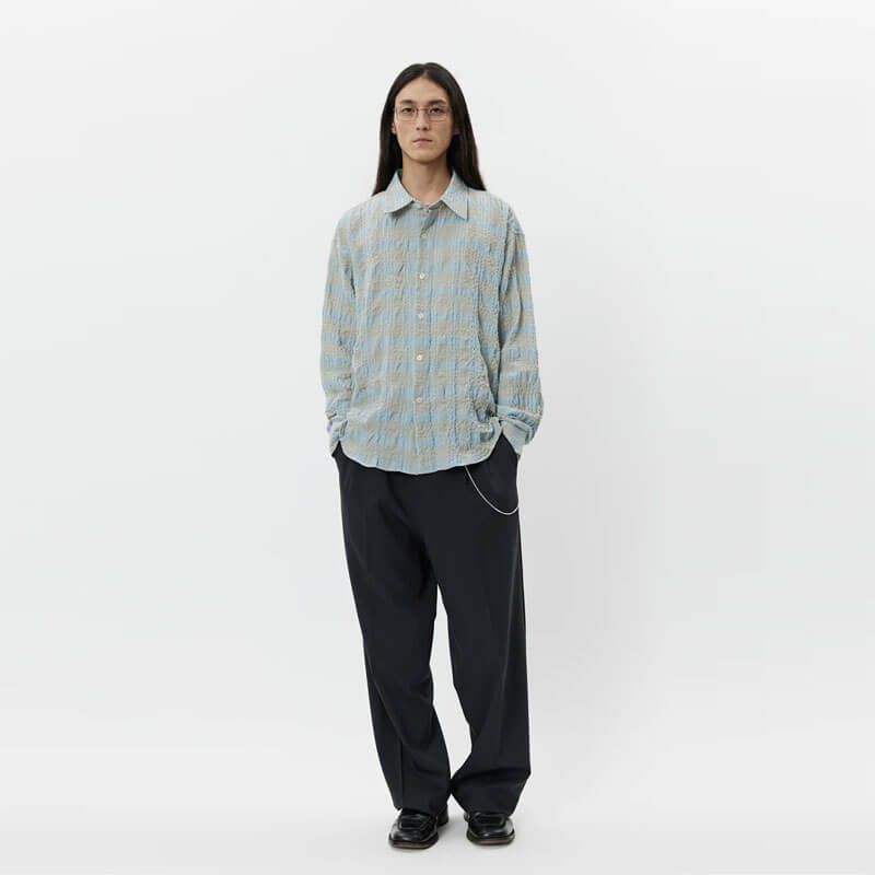 MFPEN Exact Shirt - Pale Blue Structured Check