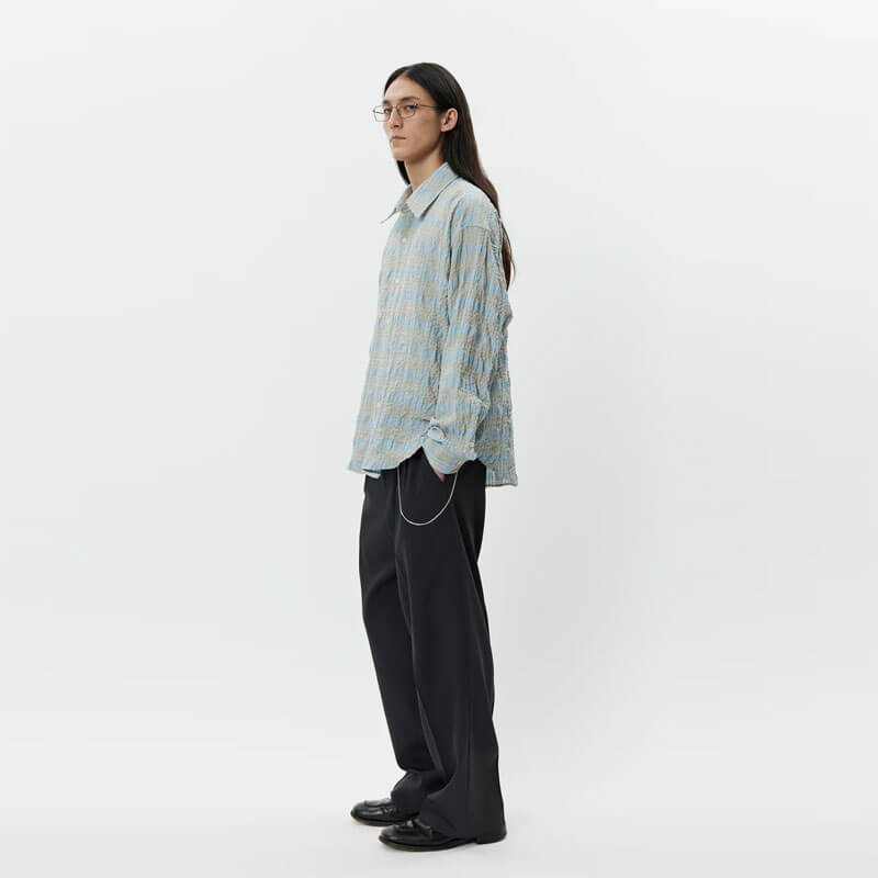 MFPEN Exact Shirt - Pale Blue Structured Check