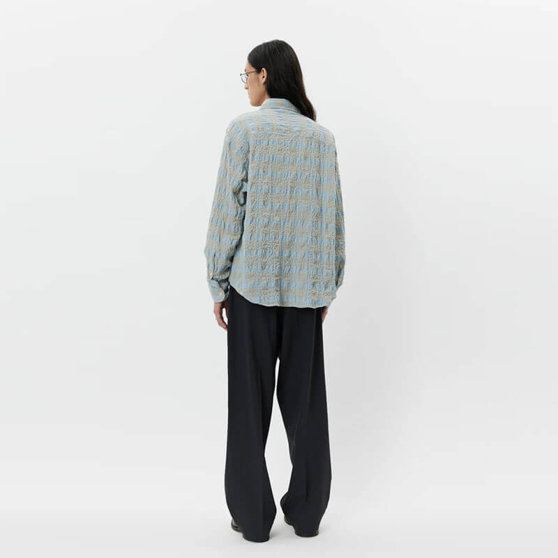 MFPEN Exact Shirt - Pale Blue Structured Check