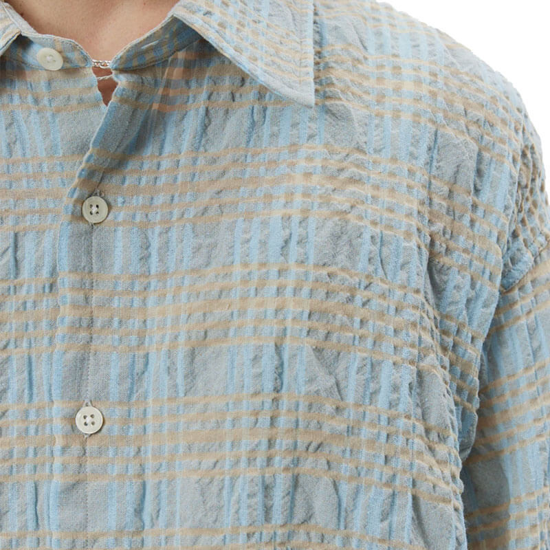 MFPEN Exact Shirt - Pale Blue Structured Check