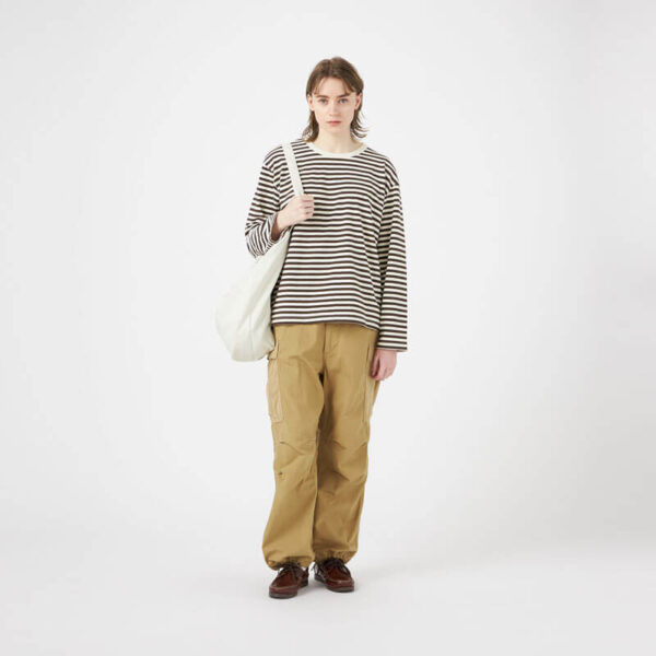 NANAMICA COOLMAX Stripe LS Jersey - Brown