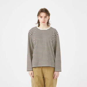 NANAMICA COOLMAX Stripe LS Jersey - Brown