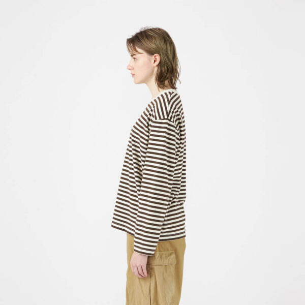 NANAMICA COOLMAX Stripe LS Jersey - Brown