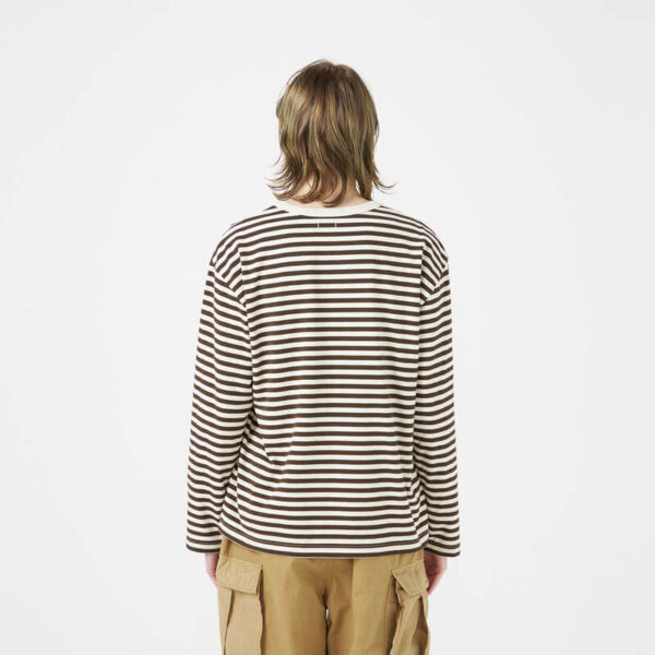 NANAMICA COOLMAX Stripe LS Jersey - Brown