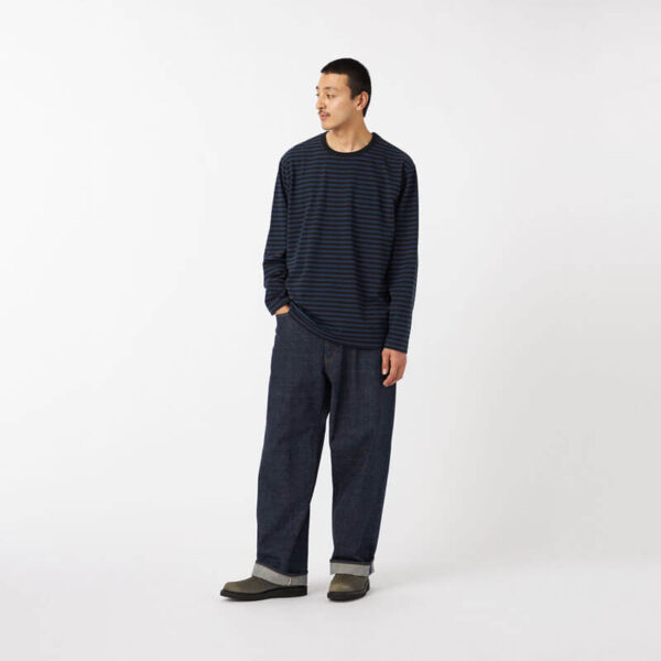 NANAMICA COOLMAX Stripe LS Jersey - Brown