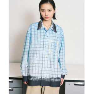 PHINGERIN Flannel Open Collar Shirt - Sky