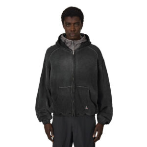 ROA Hiking Bee Sun Faded Waffle Zip Up Hoodie - Black