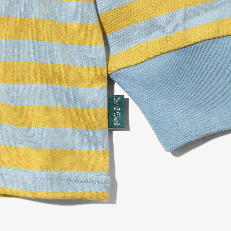 SOUTH2 WEST8 Round Pocket LS Tee - Stripe Sax Blue