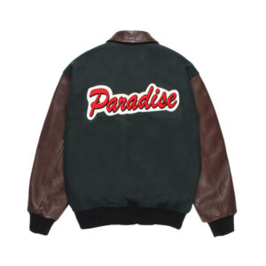 WACKO MARIA Leather Varsity Jacket - Green