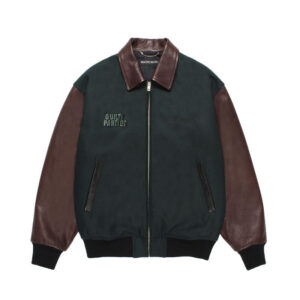WACKO MARIA Leather Varsity Jacket - Green