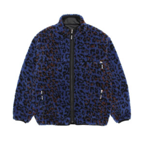 WACKO MARIA Reversible Leopard Boa Jacket - Blue