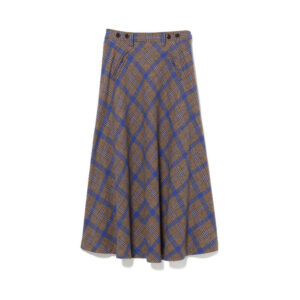 BEAMS BOY Check Long A-line Skirt