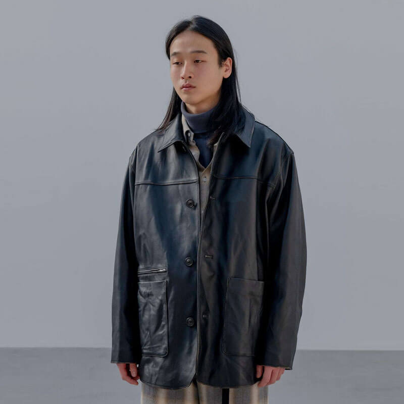 UNIFORM EXPERIMENT Leather Car Coat
